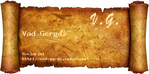 Vad Gergő névjegykártya