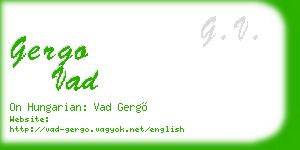 gergo vad business card
